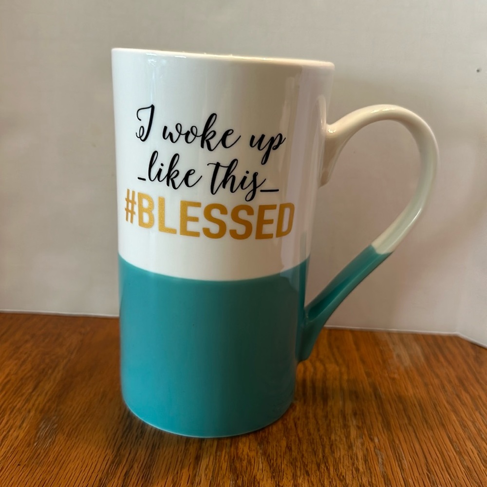 Cracker Barrel Stoneware Mug I Woke Up Like This Blessed 20 oz
